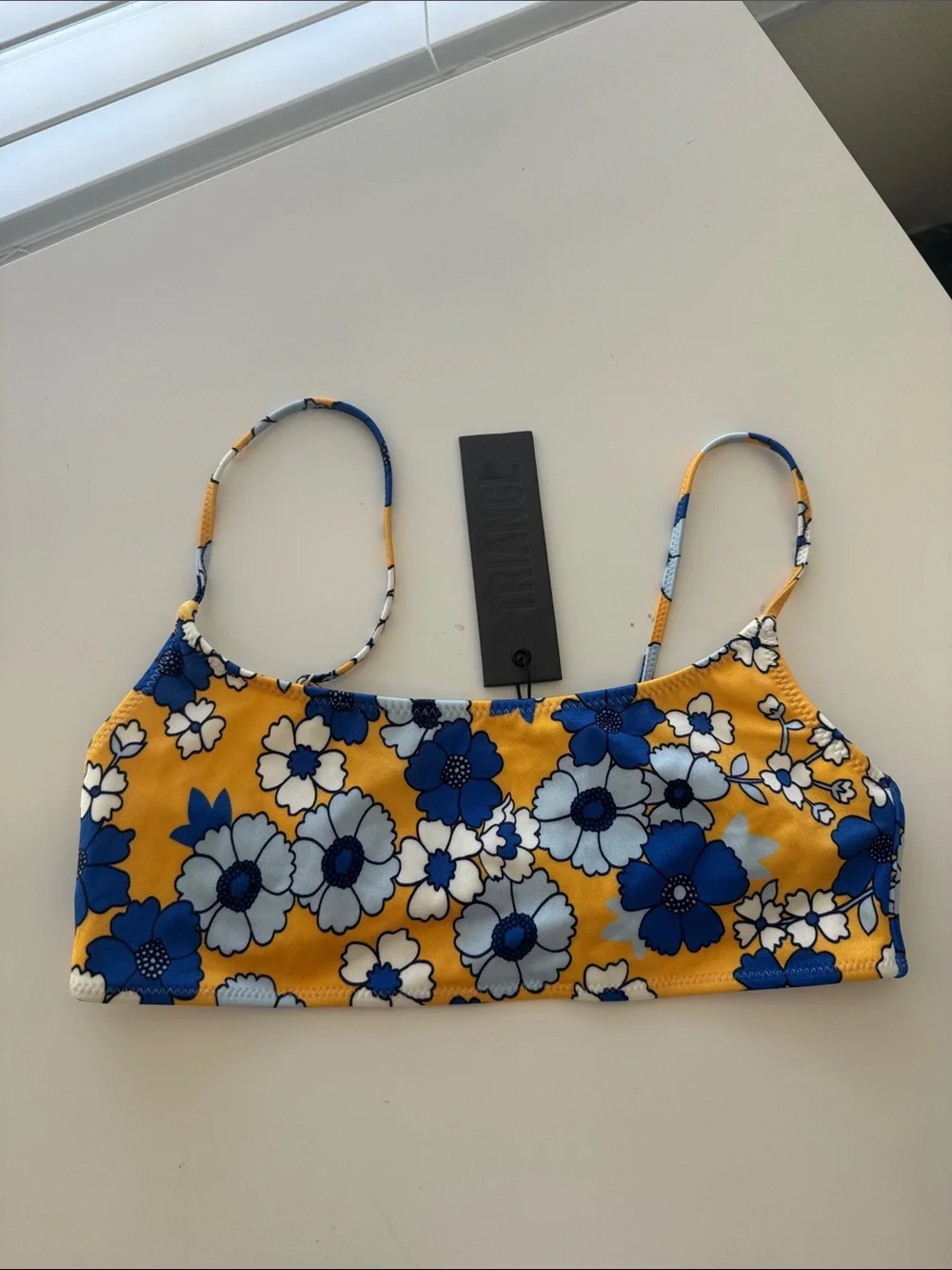 triangl swimwear Yellow & Blue Floral Kids Bikini Top